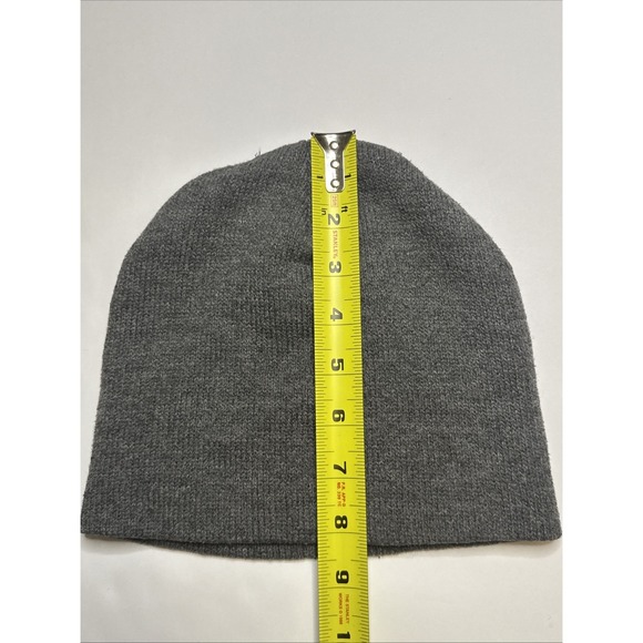 Port and Company Charcoal Grey Knit Beanie Hat Acrylic Skull Cap Mens Womens - Picture 4 of 6